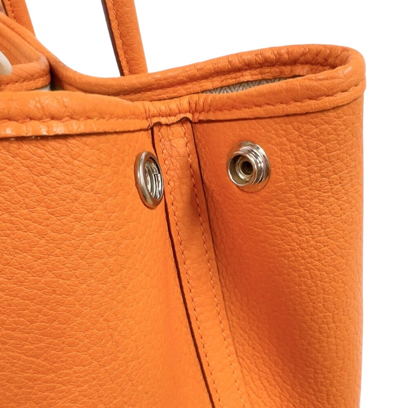 エルメス HERMES ガーデンパーティーTPM X刻印 (2016年製) オレンジ　シルバー金具 ネゴンダ レディース ハンドバッグ