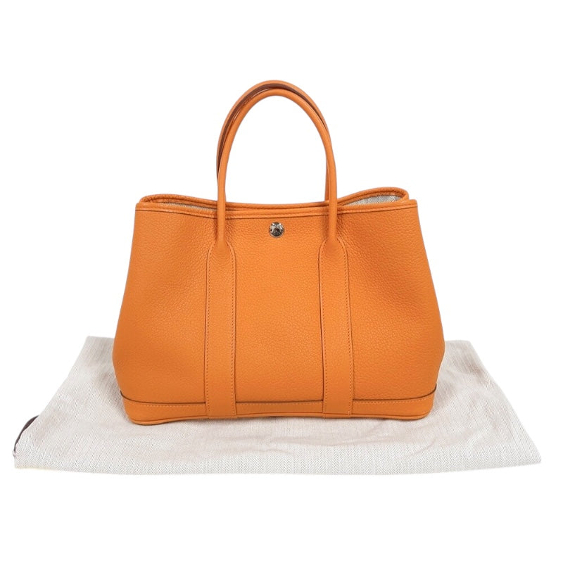 エルメス HERMES ガーデンパーティーTPM X刻印 (2016年製) オレンジ　シルバー金具 ネゴンダ レディース ハンドバッグ