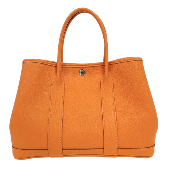 エルメス HERMES ガーデンパーティーTPM X刻印 (2016年製) オレンジ　シルバー金具 ネゴンダ レディース ハンドバッグ