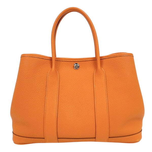 エルメス HERMES ガーデンパーティーTPM X刻印 (2016年製) オレンジ　シルバー金具 ネゴンダ レディース ハンドバッグ