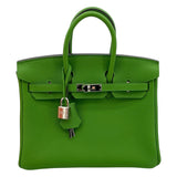 エルメス HERMES バーキン25 W刻 ヴェールユッカ SV金具 トゴ レディース ハンドバッグ