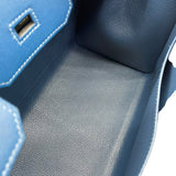 エルメス HERMES バーキン30 セリエ D刻印 ディープブルー/GD金具 マダム レディース ハンドバッグ