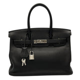 エルメス HERMES バーキン30 □M刻 ブラック　シルバー金具 トゴ レディース ハンドバッグ
