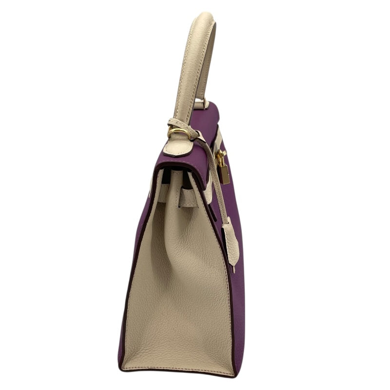 エルメス HERMES ケリー28 外縫い パーソナルオーダー C刻印 アネモネ/アルジル/GD金具 トゴ レディース ショルダーバッグ