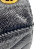 シャネル CHANEL チェーンショルダー シリアル3番台 ブラック×ゴールド金具 キャビアスキン レディース ショルダーバッグ