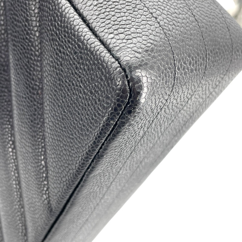 シャネル CHANEL チェーンショルダー シリアル3番台 ブラック×ゴールド金具 キャビアスキン レディース ショルダーバッグ