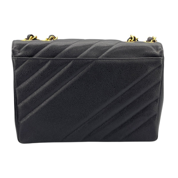 シャネル CHANEL チェーンショルダー シリアル3番台 ブラック×ゴールド金具 キャビアスキン レディース ショルダーバッグ