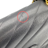 シャネル CHANEL チェーンショルダー シリアル3番台 ブラック×ゴールド金具 キャビアスキン レディース ショルダーバッグ