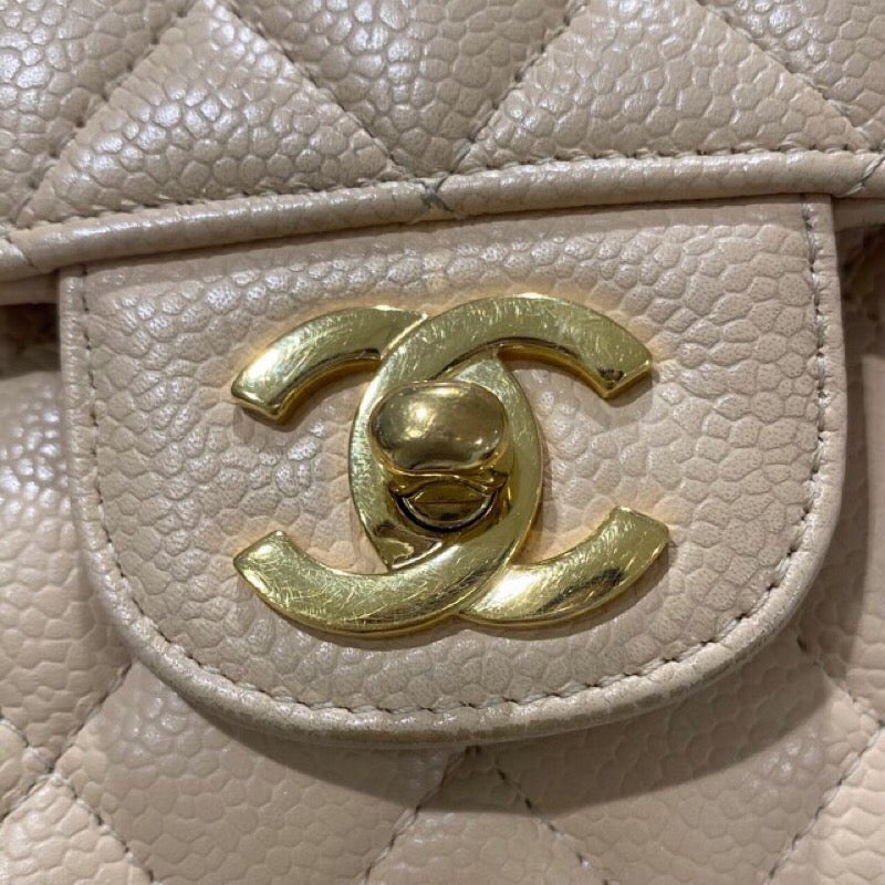 シャネル CHANEL マトラッセ25  A01112 13番台 ベージュ キャビアスキン レディース ショルダーバッグ