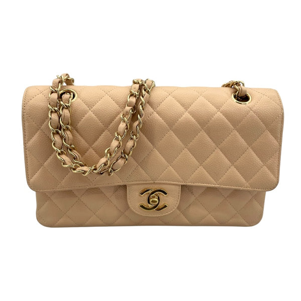 シャネル CHANEL マトラッセ25  A01112 13番台 ベージュ キャビアスキン レディース ショルダーバッグ