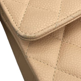 シャネル CHANEL マトラッセ25  A01112 13番台 ベージュ キャビアスキン レディース ショルダーバッグ