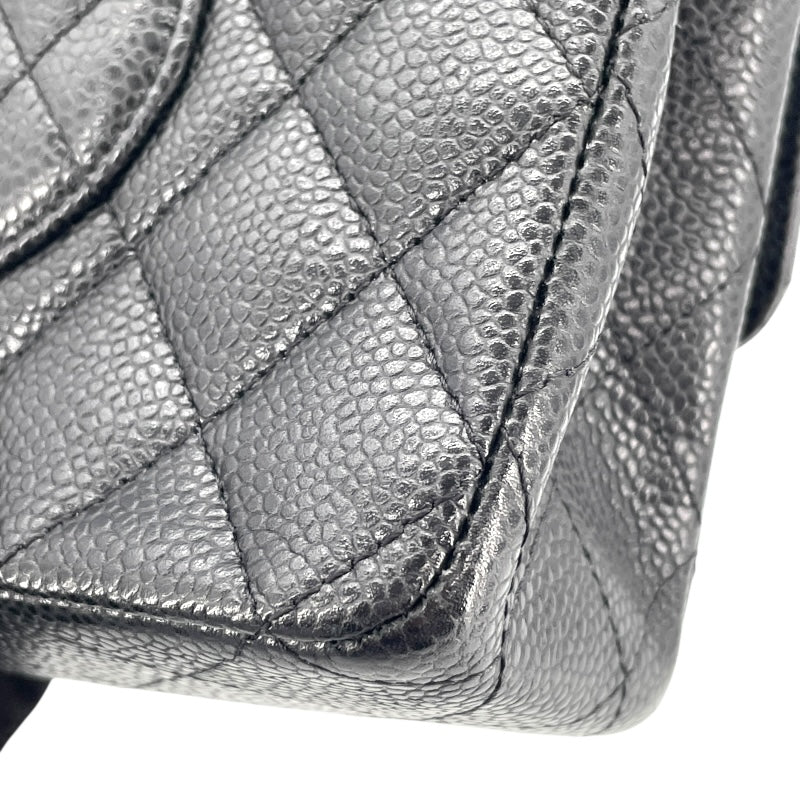 シャネル CHANEL マトラッセ25 A01112　14番台 ブラック×シルバー金具 キャビアスキン レディース ショルダーバッグ