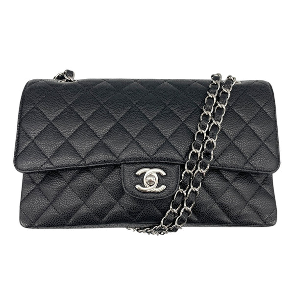 シャネル CHANEL マトラッセ25 A01112　14番台 ブラック×シルバー金具 キャビアスキン レディース ショルダーバッグ
