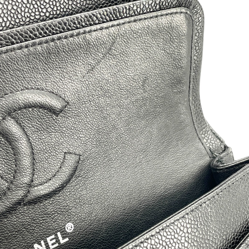 シャネル CHANEL マトラッセ25 A01112　14番台 ブラック×シルバー金具 キャビアスキン レディース ショルダーバッグ