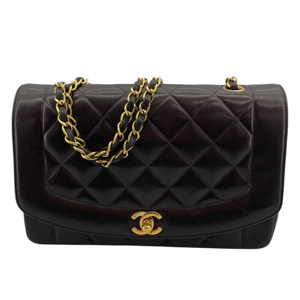 シャネル CHANEL ダイアナ25 A01165 2番台 ブラック ラムスキン レディース ショルダーバッグ