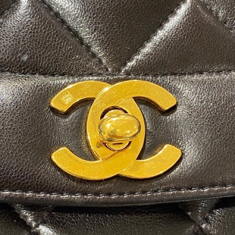 シャネル CHANEL ダイアナ25 A01165 2番台 ブラック ラムスキン レディース ショルダーバッグ