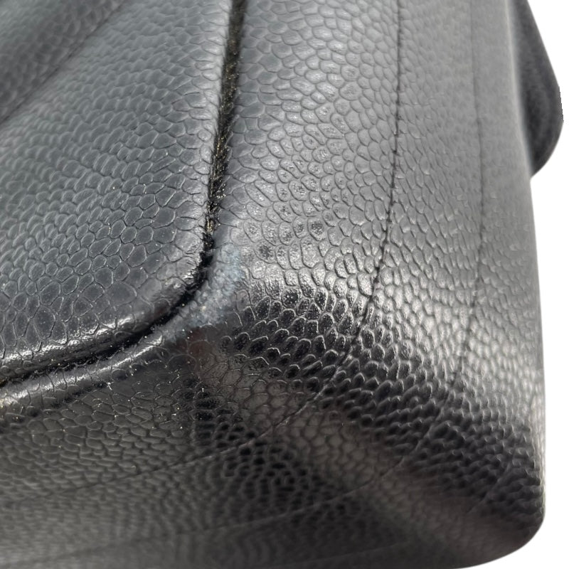 シャネル CHANEL チェーンショルダーバッグ ブラック×GD金具 キャビアスキン レディース ショルダーバッグ
