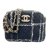 シャネル CHANEL チェーンショルダーバッグ ランダム ブラック/ホワイト ツイード レディース ショルダーバッグ