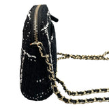 シャネル CHANEL チェーンショルダーバッグ ランダム ブラック/ホワイト ツイード レディース ショルダーバッグ