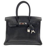 エルメス HERMES バーキン30 □J刻 ブラック シルバー金具 トリヨン レディース ハンドバッグ