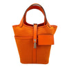 エルメス HERMES ピコタンロックPM カーゴ U刻 オレンジ シルバー金具 トワル・スイフト レディース ハンドバッグ