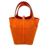 エルメス HERMES ピコタンロックPM カーゴ U刻 オレンジ シルバー金具 トワル・スイフト レディース ハンドバッグ