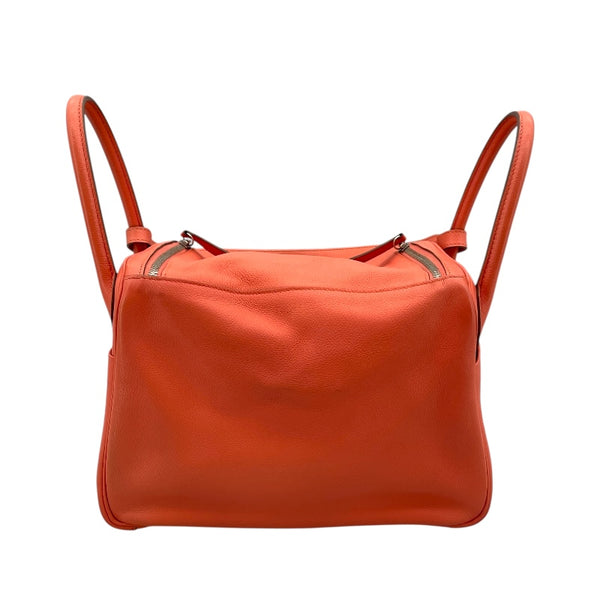 エルメス HERMES リンディ30 □P刻 フラミンゴ×シルバー金具 エバーカラー レディース ハンドバッグ