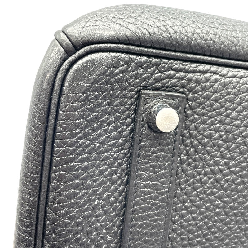 エルメス HERMES バーキン35 □P刻 ブラック×シルバー金具 トゴ レディース ハンドバッグ