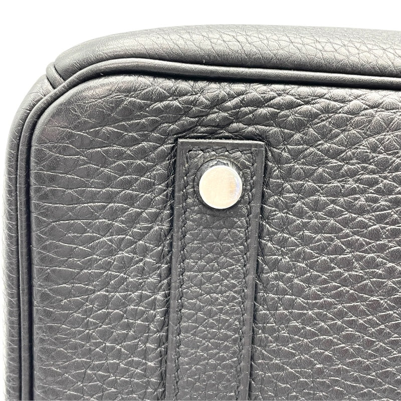 エルメス HERMES バーキン35 □P刻 ブラック×シルバー金具 トゴ レディース ハンドバッグ