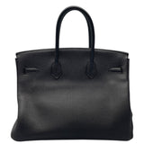 エルメス HERMES バーキン35 □P刻 ブラック×シルバー金具 トゴ レディース ハンドバッグ