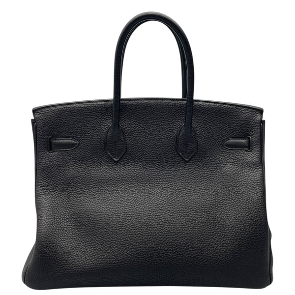 エルメス HERMES バーキン35 □P刻 ブラック×シルバー金具 トゴ レディース ハンドバッグ