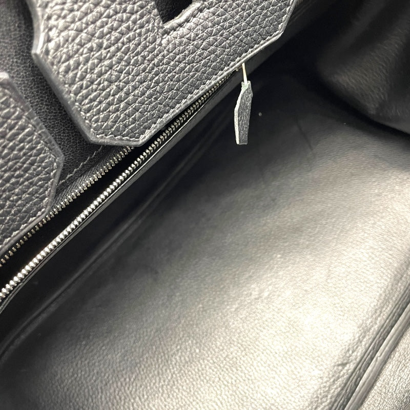 エルメス HERMES バーキン35 □P刻 ブラック×シルバー金具 トゴ レディース ハンドバッグ