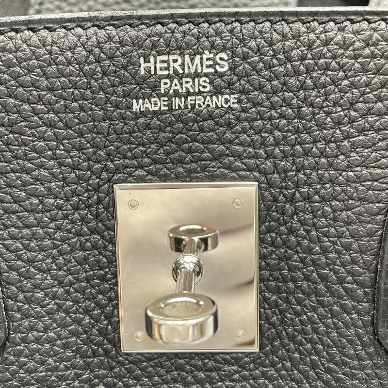 エルメス HERMES バーキン35 □P刻 ブラック×シルバー金具 トゴ レディース ハンドバッグ