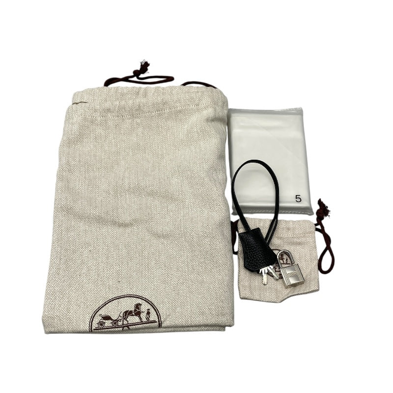エルメス HERMES バーキン35 □P刻 ブラック×シルバー金具 トゴ レディース ハンドバッグ
