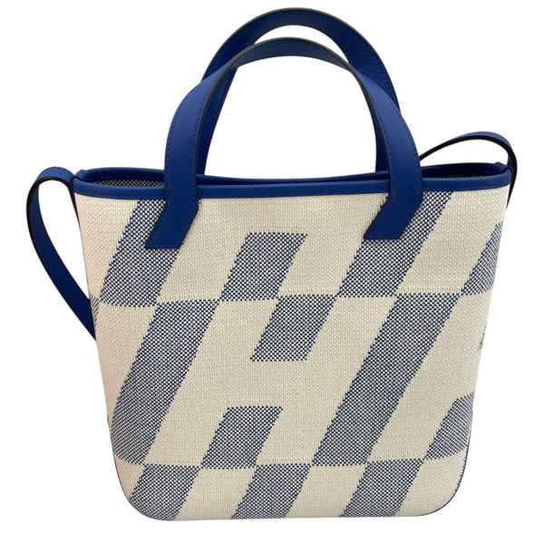 エルメス HERMES アンビエPM U刻印 アイボリー/ブルーフランス SV金具 トワルソーアッシュ レディース ショルダーバッグ