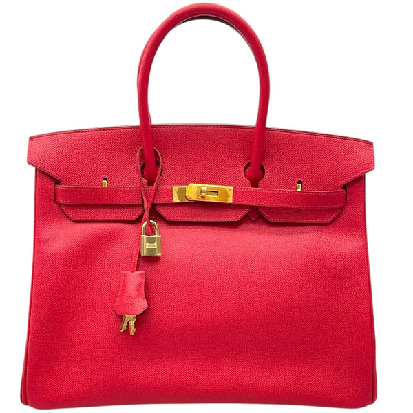 エルメス HERMES バーキン35 □G刻 ルージュヴィフ GD金具 エプソン レディース ハンドバッグ