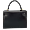 エルメス HERMES ケリー28 外縫い □F刻 ブラック/GD金具 ボックスカーフ レディース ショルダーバッグ