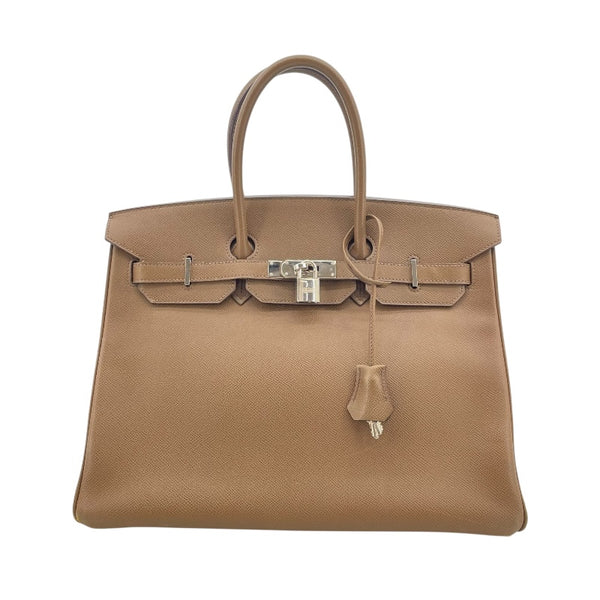 エルメス HERMES バーキン35 □K刻 トープ/SV金具 エプソン レディース ハンドバッグ