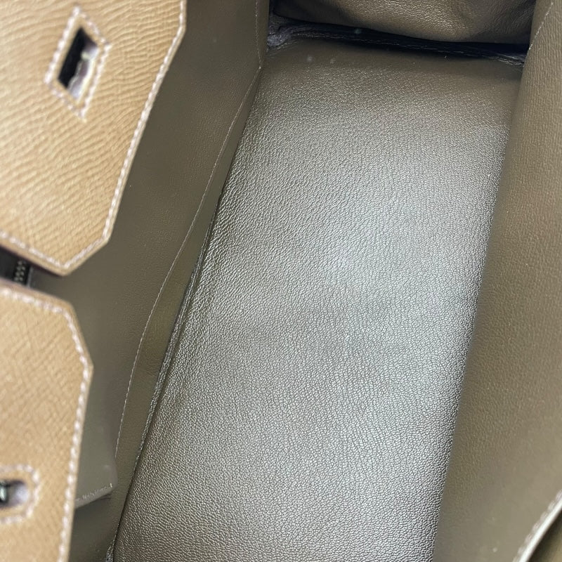 エルメス HERMES バーキン35 □K刻 トープ/SV金具 エプソン レディース ハンドバッグ