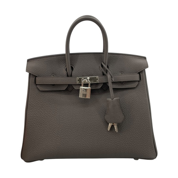 エルメス HERMES バーキン25 U刻印 エタン/SV金具 トゴ レディース ハンドバッグ