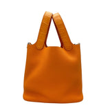 エルメス HERMES ピコタンロック PM　タッチ C刻 オレンジ　シルバー金具 トリヨン/アリゲーターマット レディース ハンドバッグ