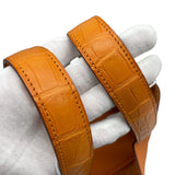 エルメス HERMES ピコタンロック PM　タッチ C刻 オレンジ　シルバー金具 トリヨン/アリゲーターマット レディース ハンドバッグ