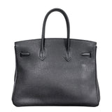 エルメス HERMES バーキン35 □L刻 ブラック×SV金具 トゴ レディース ハンドバッグ