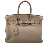 エルメス HERMES バーキン35 □D刻 トゥルティエ―ルグレー/SV金具 トリヨン レディース ハンドバッグ