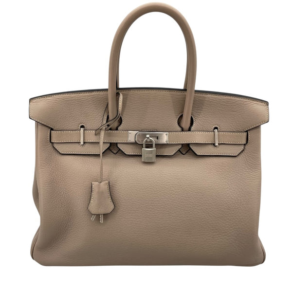 エルメス HERMES バーキン35 □D刻 トゥルティエ―ルグレー/SV金具 トリヨン レディース ハンドバッグ