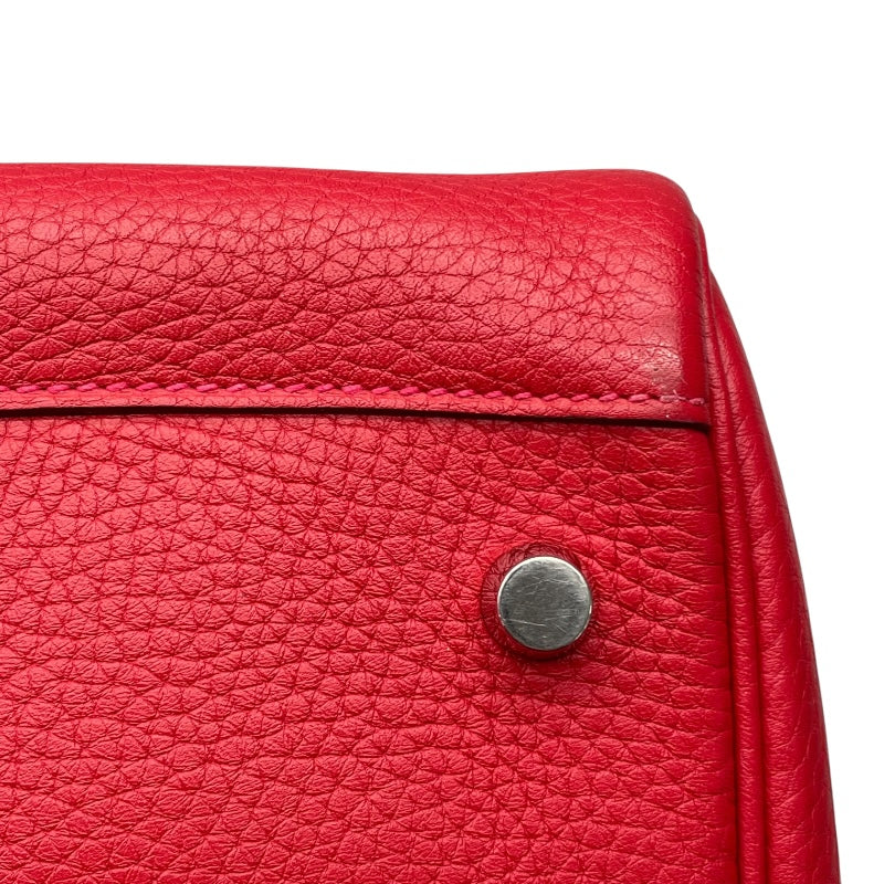 エルメス HERMES リンディ26 X刻 ルージュカザック　シルバー金具 トリヨン レディース ショルダーバッグ