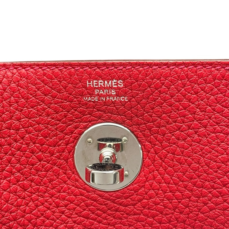 エルメス HERMES リンディ26 X刻 ルージュカザック　シルバー金具 トリヨン レディース ショルダーバッグ