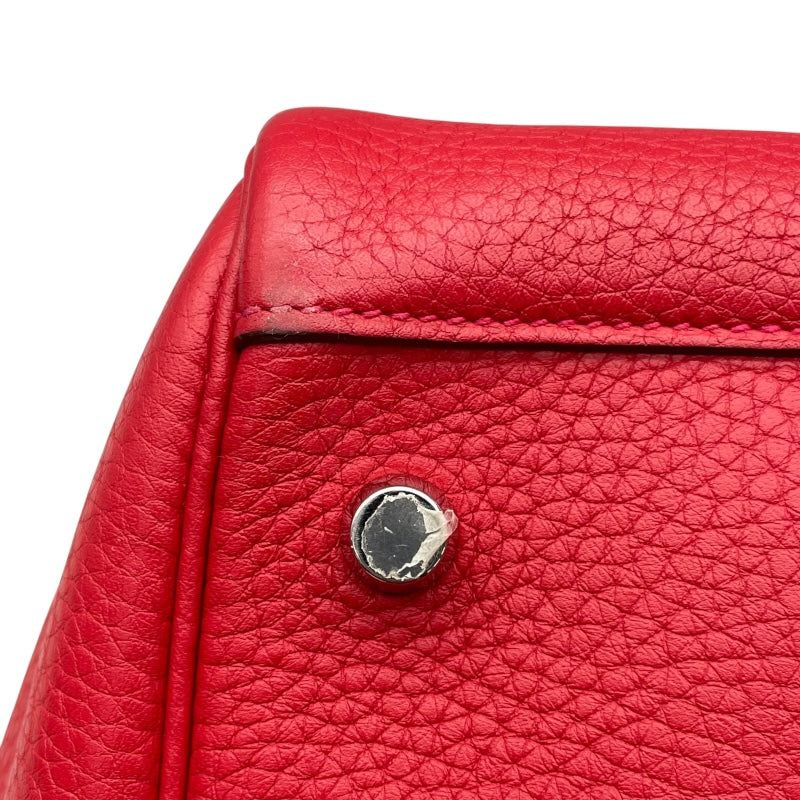 エルメス HERMES リンディ26 X刻 ルージュカザック　シルバー金具 トリヨン レディース ショルダーバッグ