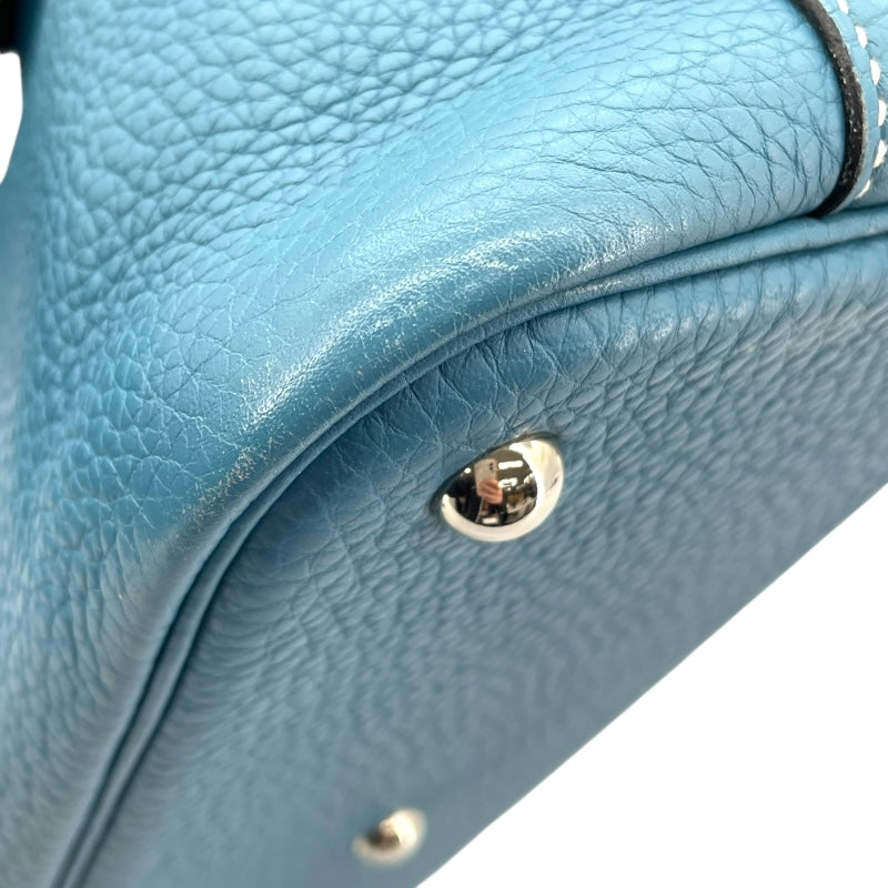 エルメス HERMES ボリード31 □K刻 ブルージーン×シルバー金具 トリヨン レディース ハンドバッグ