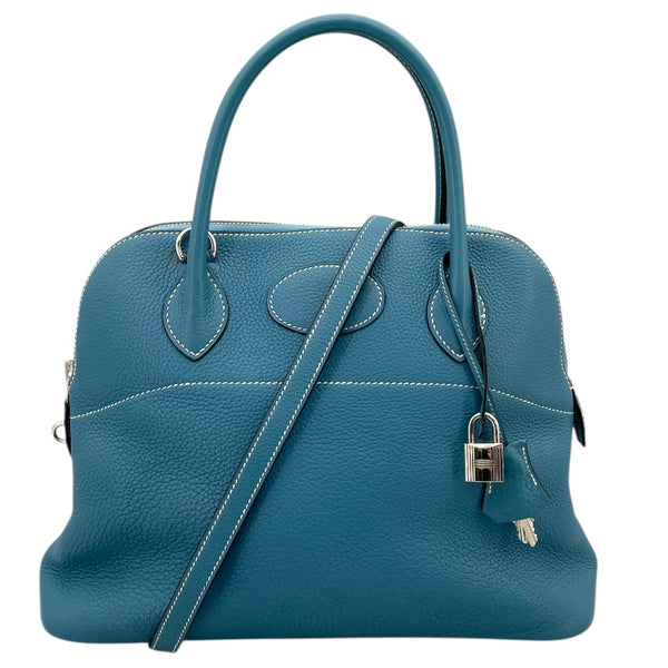 エルメス HERMES ボリード31 □K刻 ブルージーン×シルバー金具 トリヨン レディース ハンドバッグ